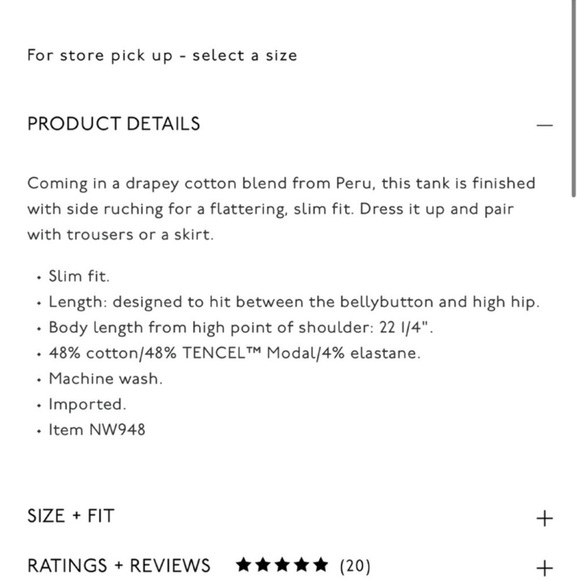 Madewell Ruched Mockneck Tank - Picture 3 of 6